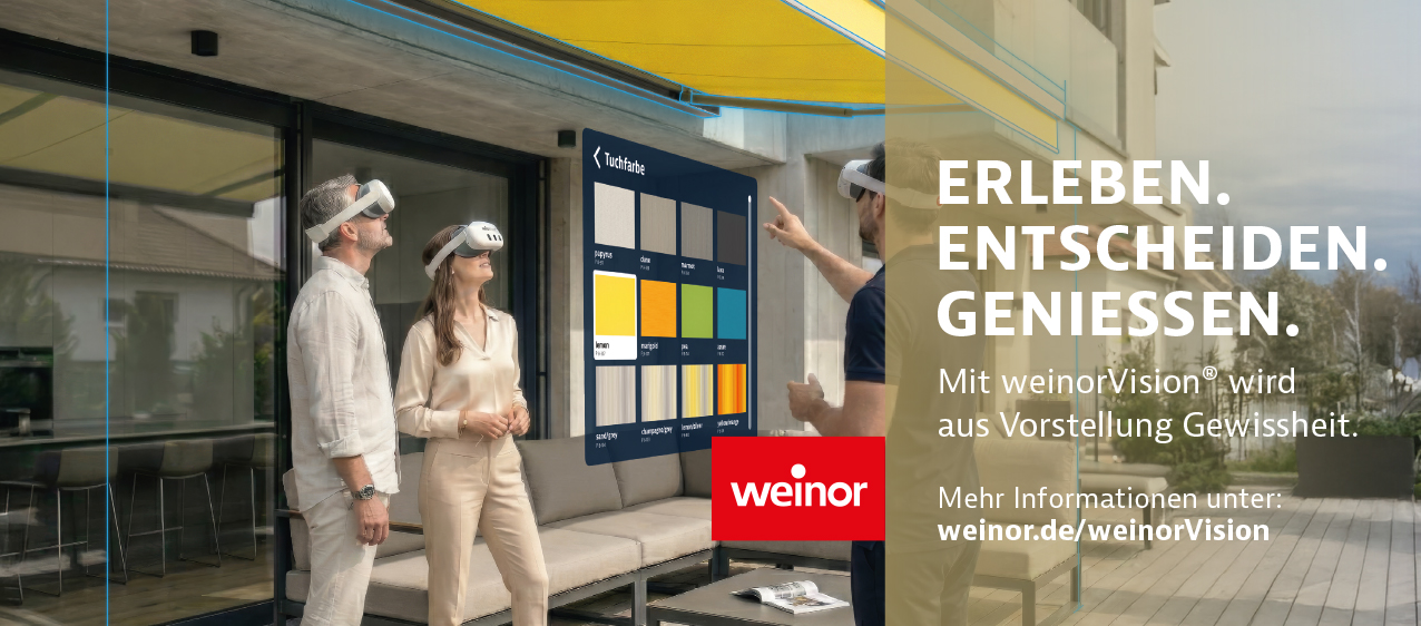 Erleben sie ihre Markise/Terrassendanch mit WeinorVision live beim Planen mit BFP!
